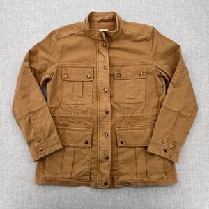 GAP The Utility Jacket Mens Small Mojave Brown Field Military Snap Zip Workwear